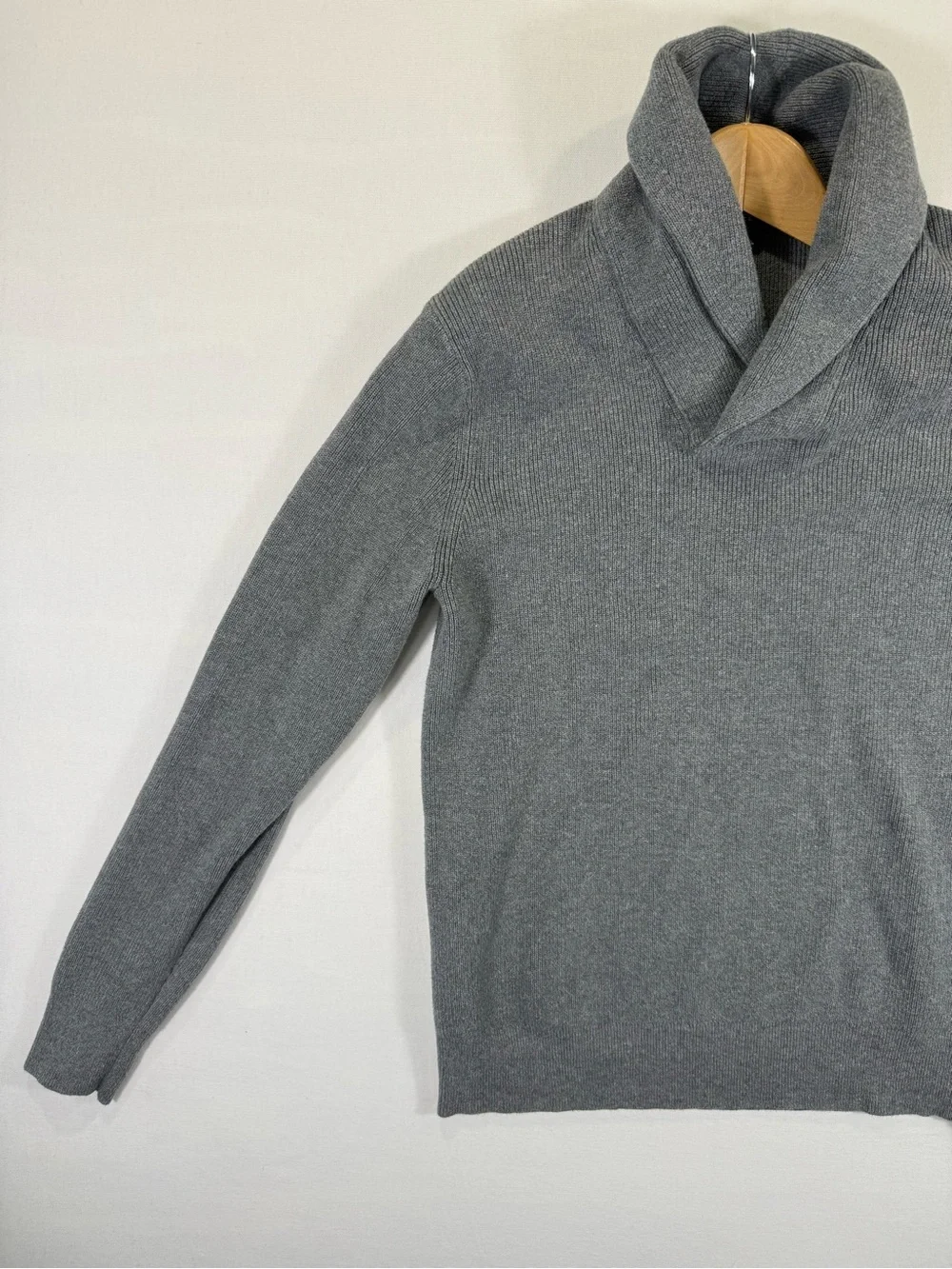 Michael Kors Gray Shawl-Collar Turtleneck Sweater